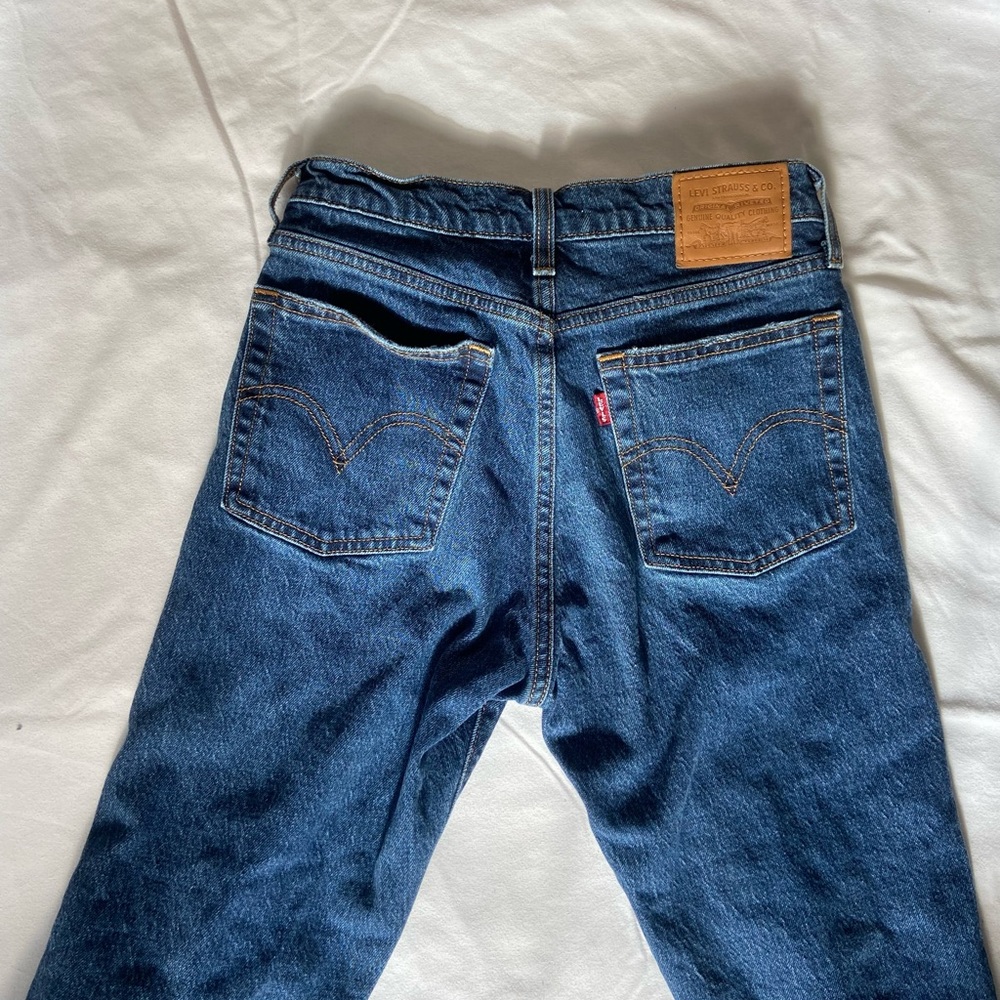 Authentic Levis straight-leg blue jeans
